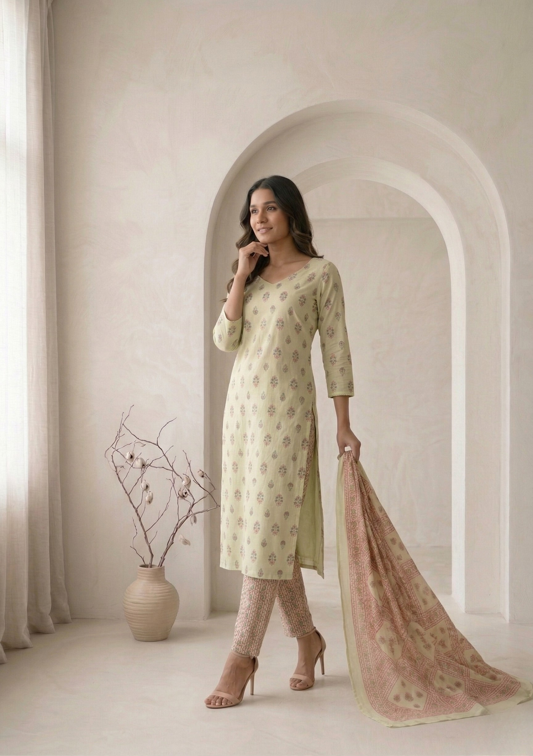 Tea-Green Kalam Set