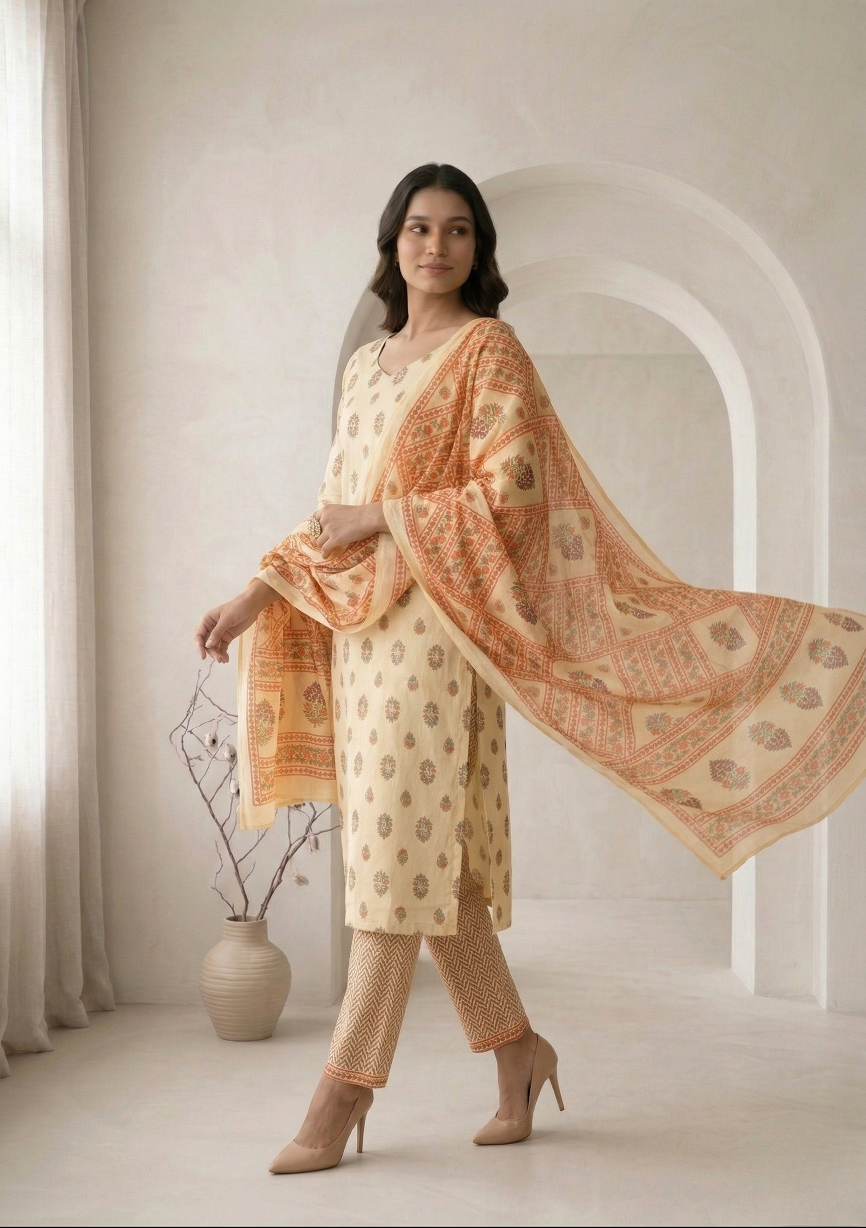 Lemon Kalamkari Set