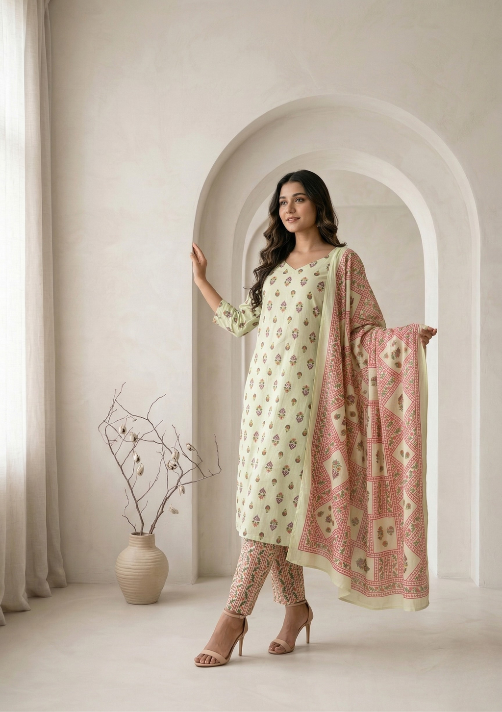 Tea-Green Kalam Set