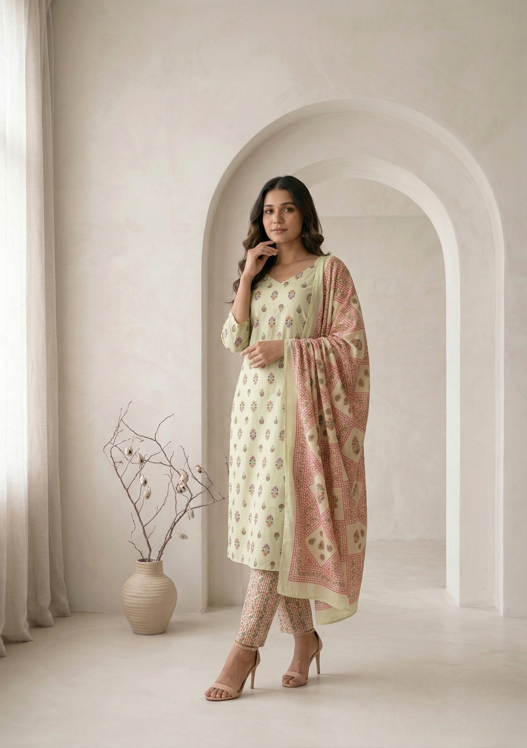 Tea-Green Kalam Set